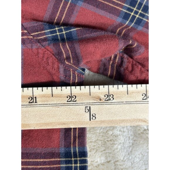 Alesbury Red Plaid Shirt Men's Large Regular Long Sleeve Flannel Feel Holidays - Picture 5 of 7